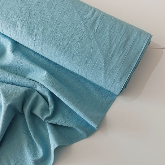 100% Washed Cotton Fabric Aqua - per half metre