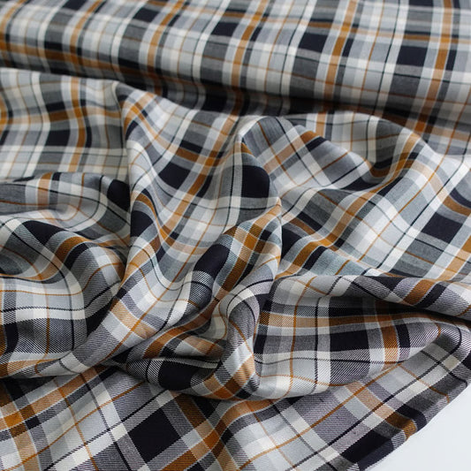 Grey check - Viscose Twill - per half metre