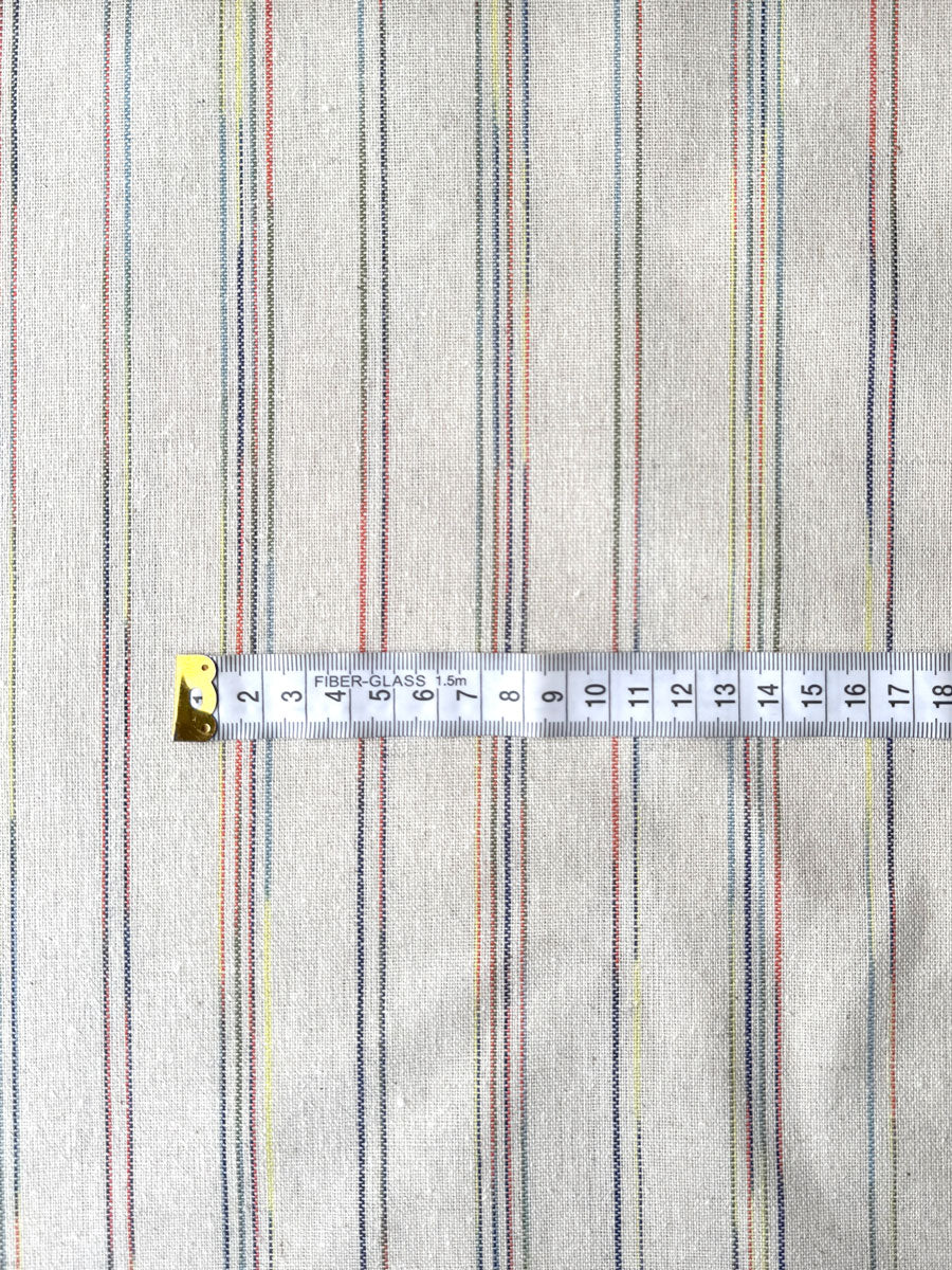 Multi Stripe Linen Look Fabric - per half metre
