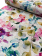 Watercolour Abstract Floral Linen Viscose Fabric - per half metre