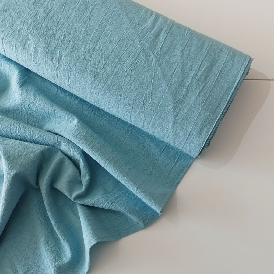 100% Washed Cotton Fabric Aqua - per half metre