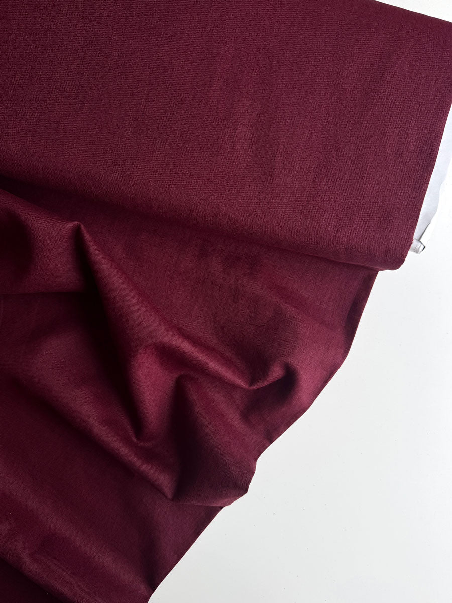 Bordeaux stonewashed linen - per half metre
