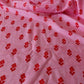 Pink Border Block Print Effect Fabric - per half metre