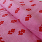 Pink Border Block Print Effect Fabric - per half metre