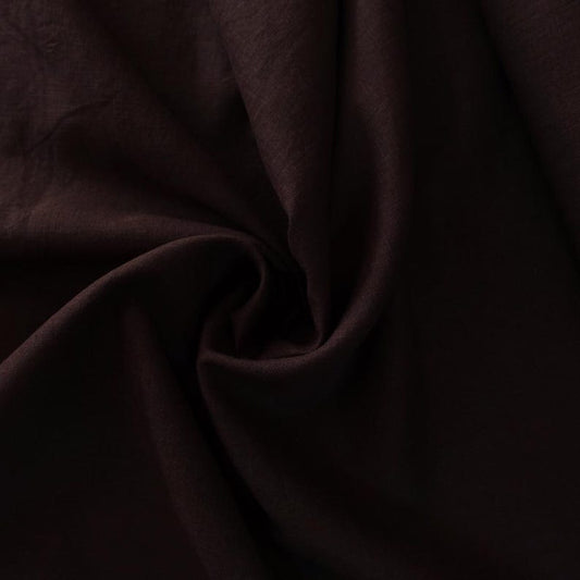 Chocolate brown stonewashed linen - per half metre