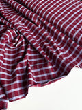Burgundy cotton yarn dyed dobby fabric - per half metre