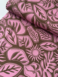 Mauve Abstract Viscose Stretch Fabric - per half metre