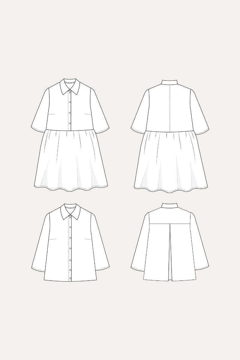 Hampton dress & shirt PDF & Paper Pattern