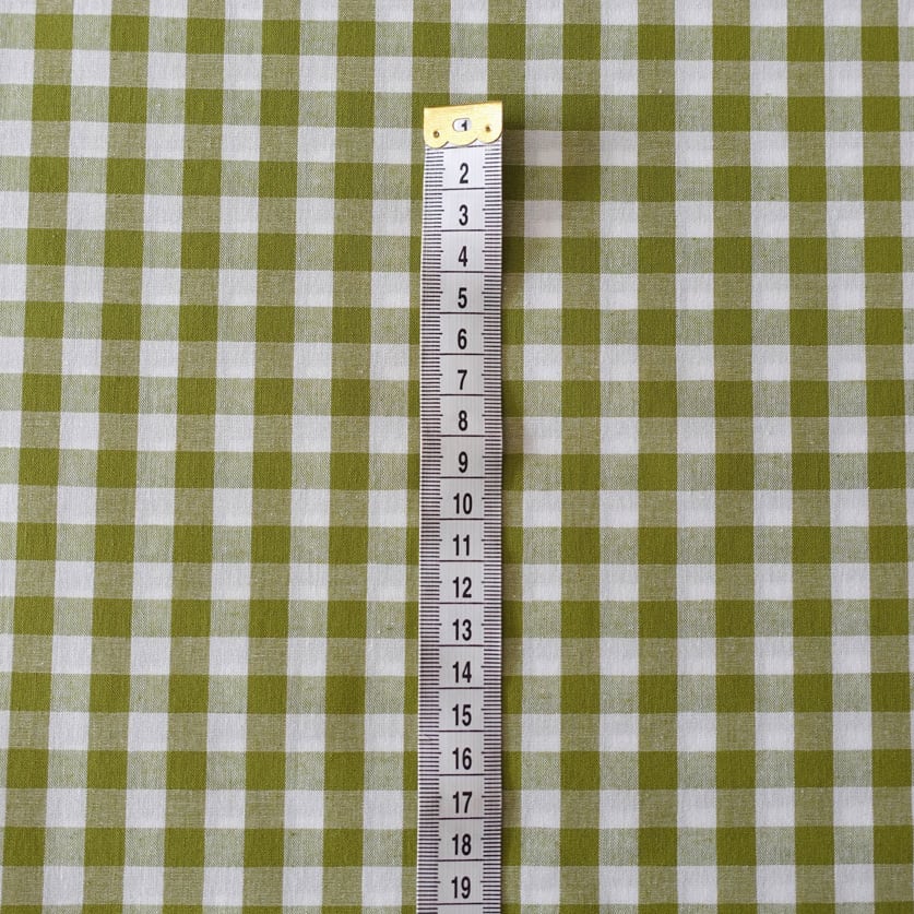 Old Lime Gingham 100% Cotton Fabric - per half metre
