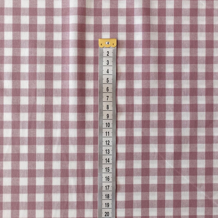 Mauve Gingham 100% Cotton Fabric - per half metre