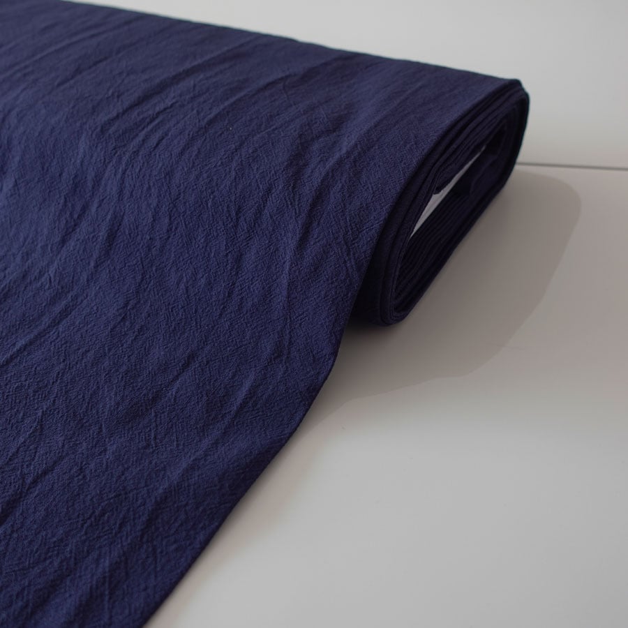 100% Washed Cotton Fabric Navy - per half metre