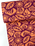 Orange Abstract Viscose Stretch Fabric - per half metre