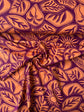 Orange Abstract Viscose Stretch Fabric - per half metre