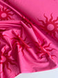 Pink Sun print cotton fabric - per half metre