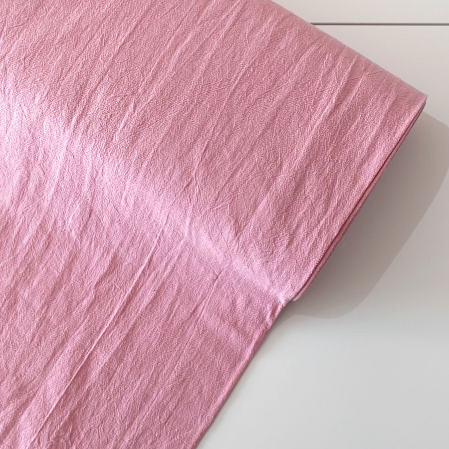 100% Washed Cotton Fabric pink - per half metre