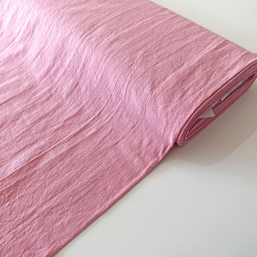 100% Washed Cotton Fabric pink - per half metre