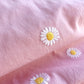 Pink Daisy Cotton Embroidered Fabric - per half metre