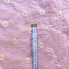 Pink Daisy Cotton Embroidered Fabric - per half metre
