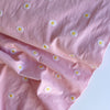 Pink Daisy Cotton Embroidered Fabric - per half metre
