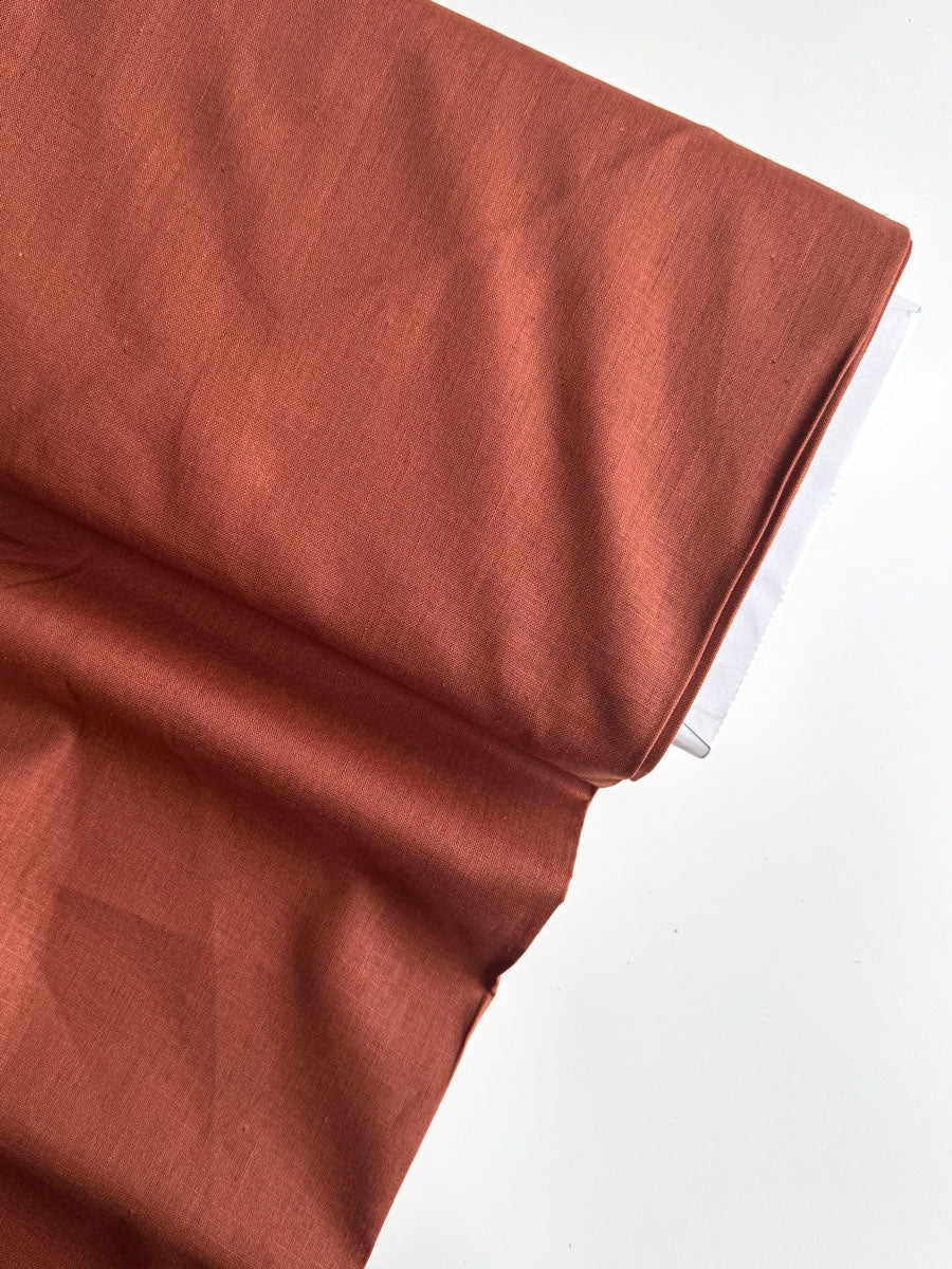 Rust stonewashed linen - per half metre