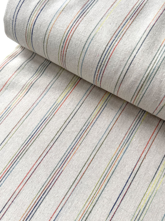 Multi Stripe Linen Look Fabric - per half metre