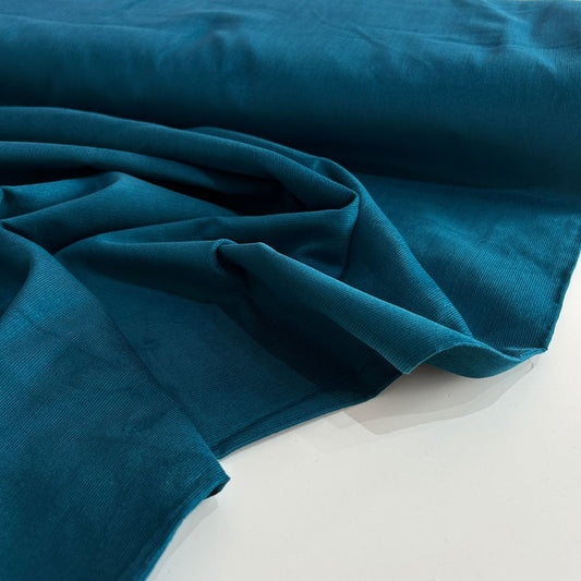21 Wale Needlecord Fabric - Teal 100% cotton  - per half metre