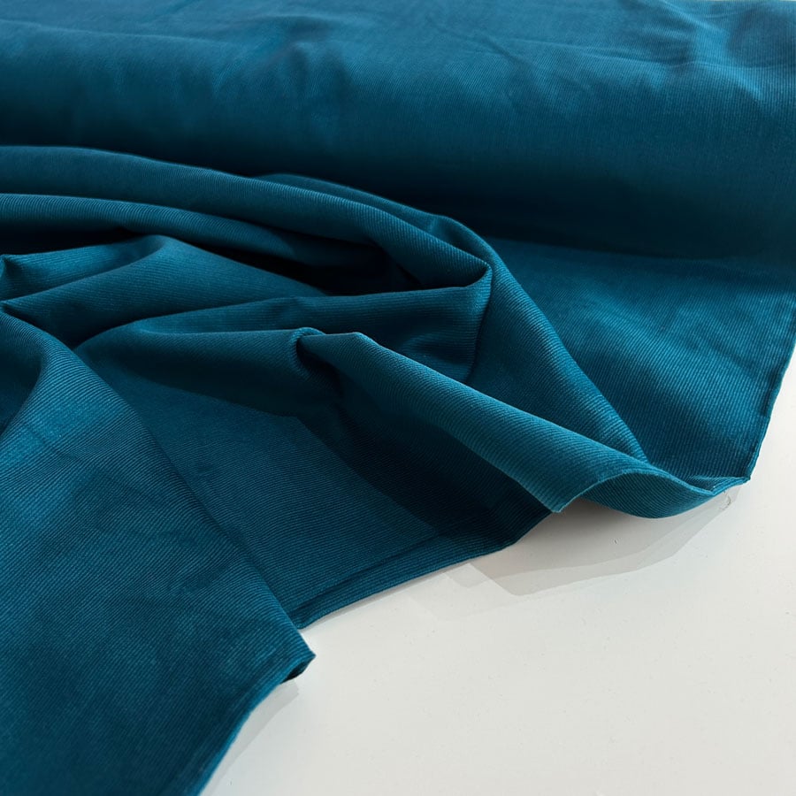 21 Wale Needlecord Fabric - Teal 100% cotton  - per half metre