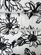 White Sketch Floral Viscose Linen - per half metre