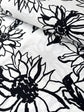White Sketch Floral Viscose Linen - per half metre