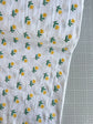Yellow floral embroidered cotton linen - per half metre